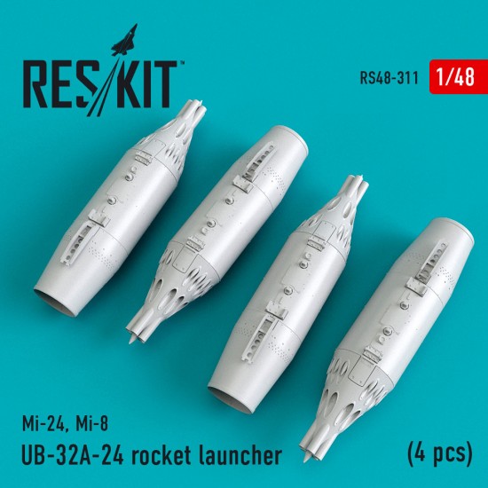 1/48 UB-32A-24 Rocket Launcher (4pcs) for Zvezda/Revell Mi-24/Mi-8