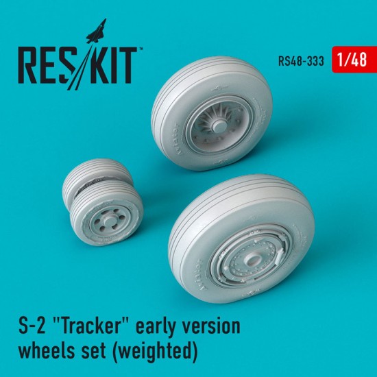 1/48 S-2 Tracker Early Wheels set (weighted) for Kinetic/Italeri/Wolfpack