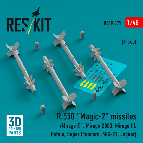 1/48 R.550 Magic-2 Missiles (4pcs) for Mirage F.1/2000/III, Rafale, Super Etendard