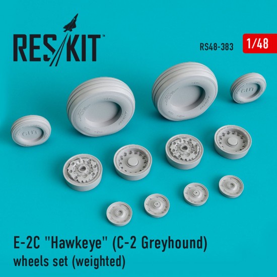 1/48 Northrop Grumman E-2C Hawkeye (C-2 Greyhound) Wheels Set (Weighted)