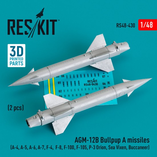 1/48 AGM-12B Bullpup A Missiles (2 pcs) for A-4/5/6/7, F-4/8/100/105, P-3, Sea Vixen
