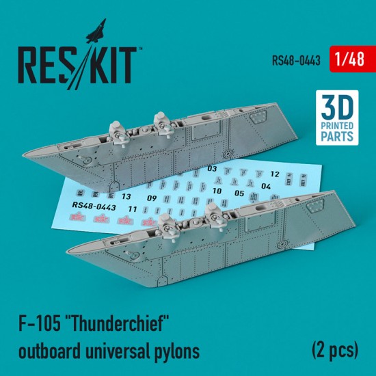 1/48 F-105 Thunderchief Outboard universal Pylons (2pcs, 3D Printing)