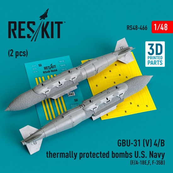 1/48 USN F/A-18E,F, F-35B GBU-31 (V) 4/B Thermally Protected Bombs (2pcs, 3D Printed)