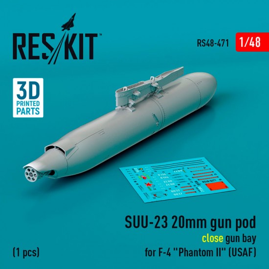 1/48 Suu-23 20mm Gun Pod (Close Gun Bay) for USAF F-4 Phantom II (1pc)