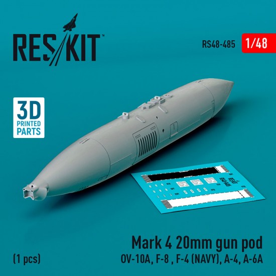 1/48 Mark 4 20mm Gun Pod for OV-10A/ F-8 / USN F-4/ A-4/ A-6A (1pc)