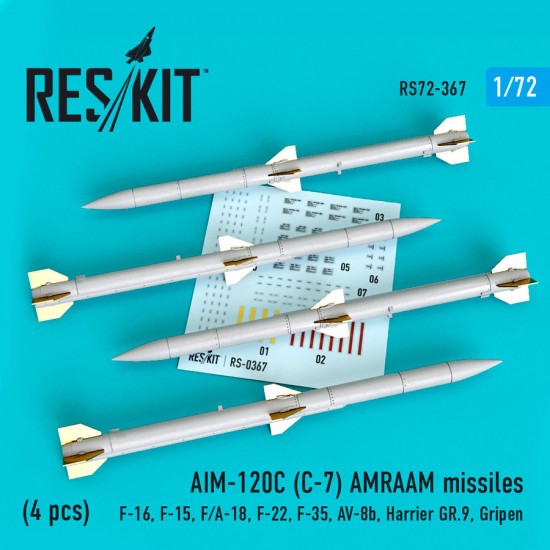 1/72 AIM-120C (C-7) Amraam Missiles (4pcs)
