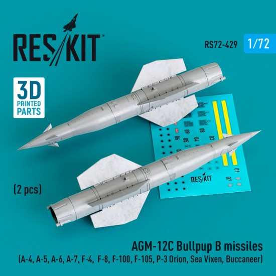 1/72 AGM-12C Bullpup B Missiles (2 pcs) for A-4/5/6/7, F-4/8/100/105, P-3, Sea Vixen