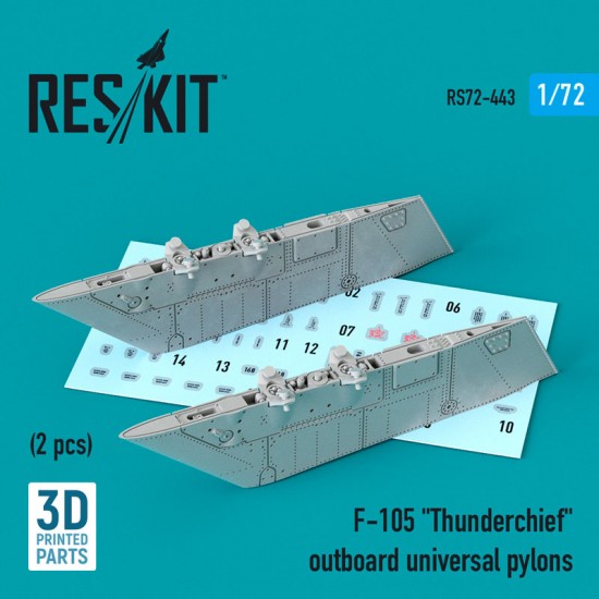 1/72 F-105 Thunderchief Outboard universal Pylons (2pcs, 3D printing)