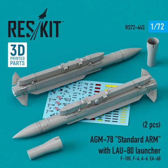 1/72 AGM-78 Standard ARM with LAU-80 Launcher (2pcs) for F-105,F-4,A-6,EA-6B