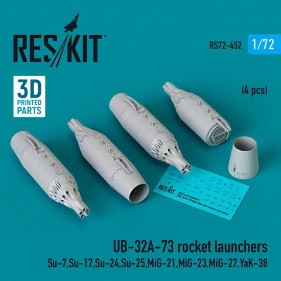 1/72 UB-32A-73 Rocket Launchers for Su-7/17/24/25/ MIG-21/23/27/ Yak-38