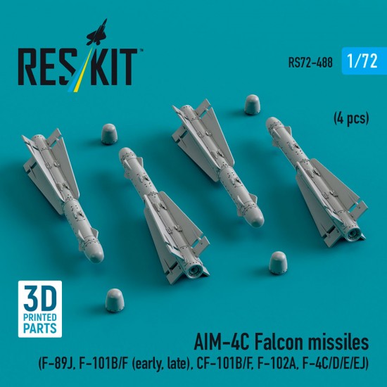 1/72 AIM-4C Falcon Missiles for F-89J, F-101B/F (early, late), CF-101B/F (4pcs) 