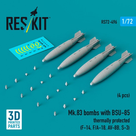 1/72 Mk.83 Bombs with BSU-85 Thermally Protected (4pcs) for F-14, F/A-18, AV-8B, S-3