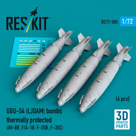 1/72 GBU-54 (LJDAM) Bombs Thermally Protected (4pcs) for AV-8B, F/A-18A-F, F-35B, F-35C