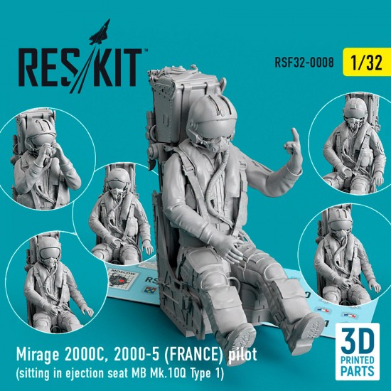 1/32 Mirage 2000C, 2000-5 (France) Pilot Sitting in Ejection Seat MB Mk.10Q (Type 1)