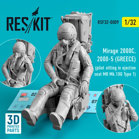 1/32 Mirage 2000C, 2000-5 (Greece) Pilot Sitting in Ejection Seat MB Mk.10Q (Type 1)