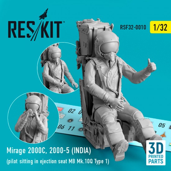 1/32 Mirage 2000C, 2000-5 (India) Pilot Sitting in Ejection Seat MB Mk.10Q (Type 1)