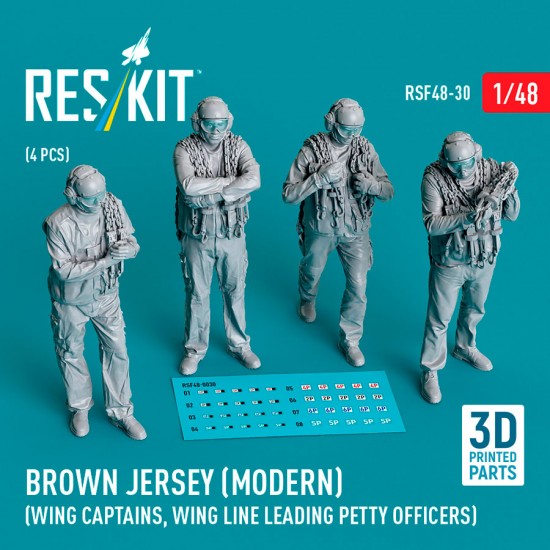 1/48 Modern Brown Jersey, Wing Captains, Wing Line Leading Petty Officers (4 figures)