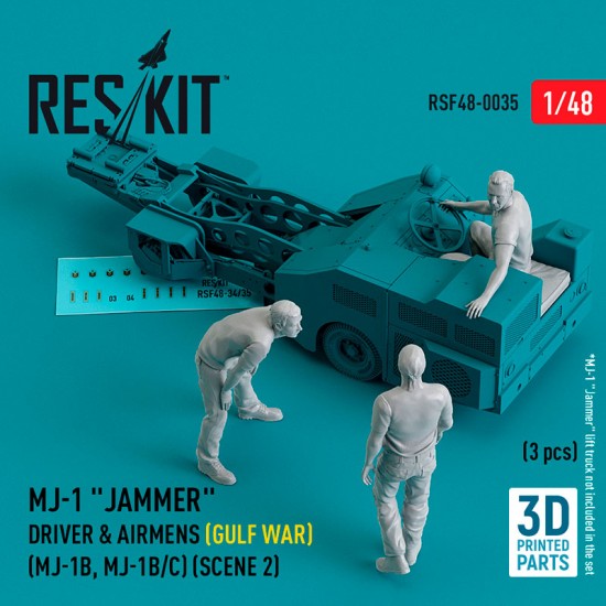 1/48 MJ-1B/C Jammer Driver & Airmens (Gulf War) Scene 2 (3pcs, 3D Printed)