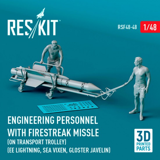 1/48 Engineering Personnel with Firestreak Missle On Transport Trolley