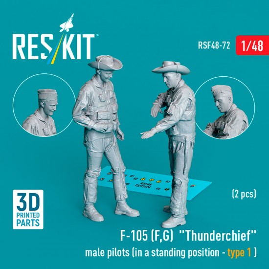 1/48 F-105 (F, G) Thunderchief Male Pilots (in a standing position - type 1, 2pcs)