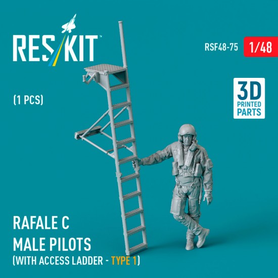 1/48 Rafale C Male Pilot with Access Ladder Type #1