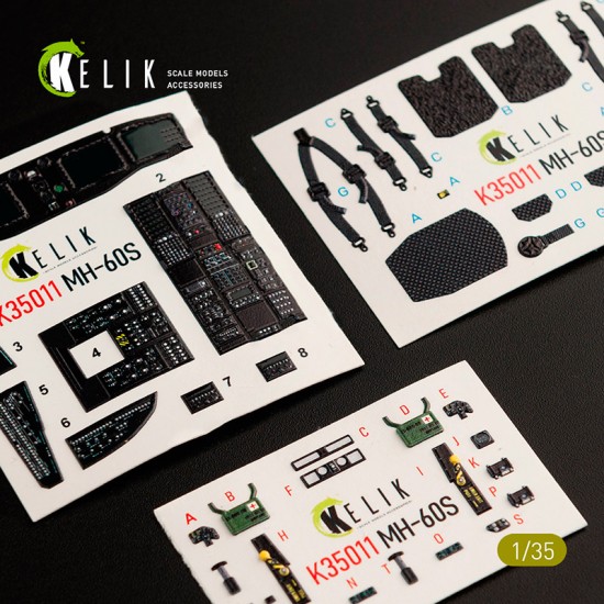 1/35 MH-60S Knight Hawk Interior 3D Decals for Kitty Hawk kit