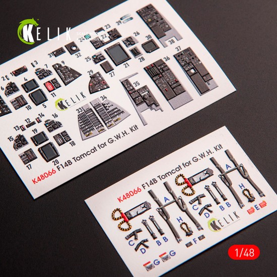 1/48 F-14B Tomcat Interior 3D Decals for Great Wall Hobby Kit