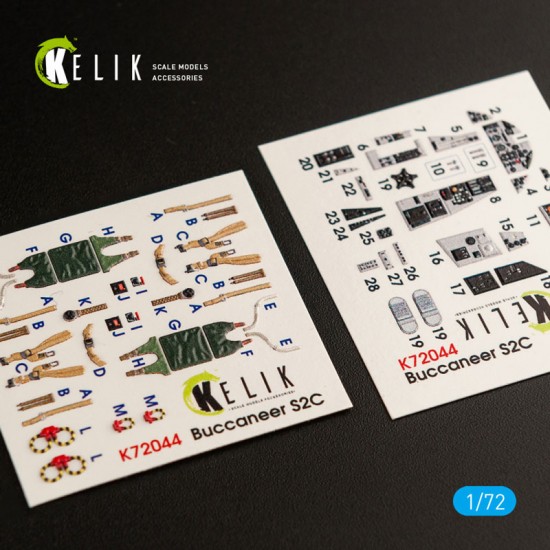 1/72 Blackburn Buccaneer S.2C Interior 3D Decals for Airfix kit