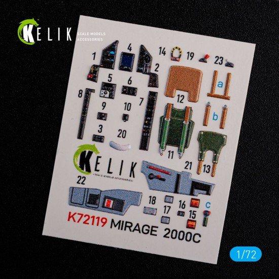 1/72 Mirage 2000C Interior 3D Decals for Modelsvit