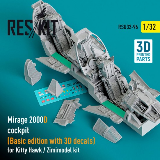 1/32 Mirage 2000D Cockpit (Basic edition with 3D Decals) for Kitty Hawk / Zimimodel kit