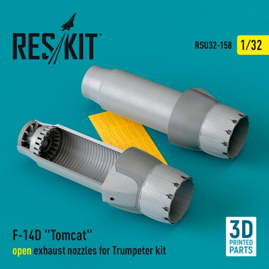 1/32 F-14D Tomcat open Exhaust Nozzles for Trumpeter kit (3D Printed)