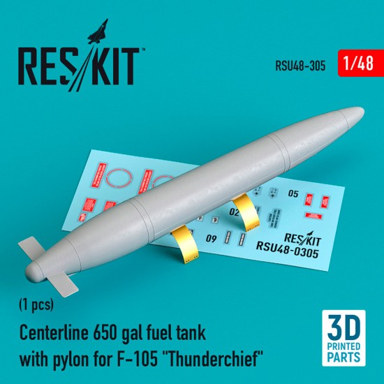 1/48 Centerline 650 Gal Fuel Tank w/Pylons for F-105 Thunderchief (1pc)