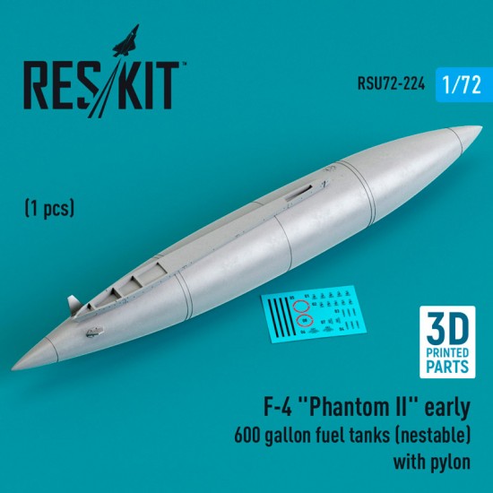 1/72 F-4 "Phantom II" early 600 gallon Fuel Tanks (nestable) with Pylon (1 pcs) 