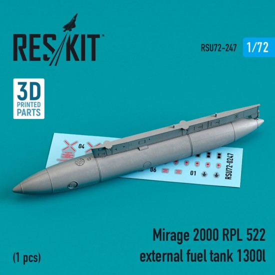 1/72 Mirage 2000 RPL 522 External Fuel Tank 1300lt (3D printing)