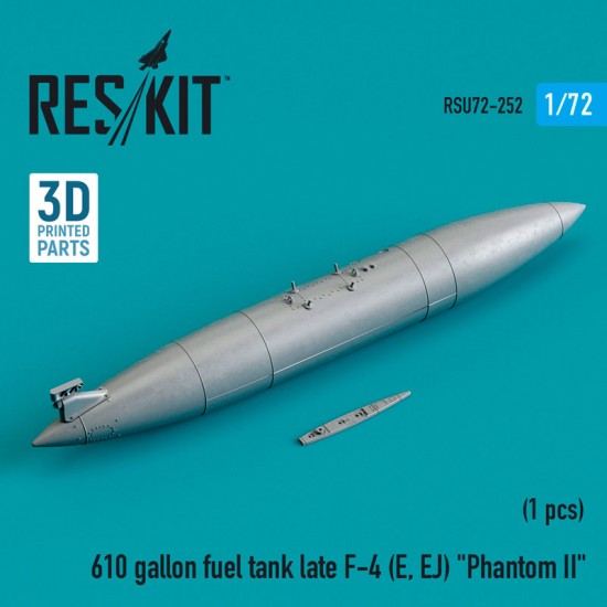 1/72 610 gallon Fuel Tank Late F-4 E, EJ Phantom II (3D printing)