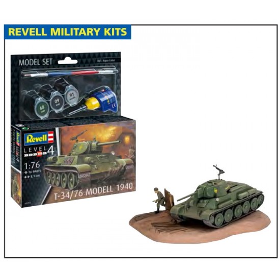 1/76 T-34/76 Modell 1940 Model Set (kit, glue, brush, paints)