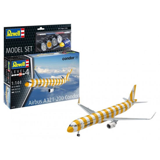 1/144 Modelset Airbus A321-200 Condor (kit, paints, glue, brush)