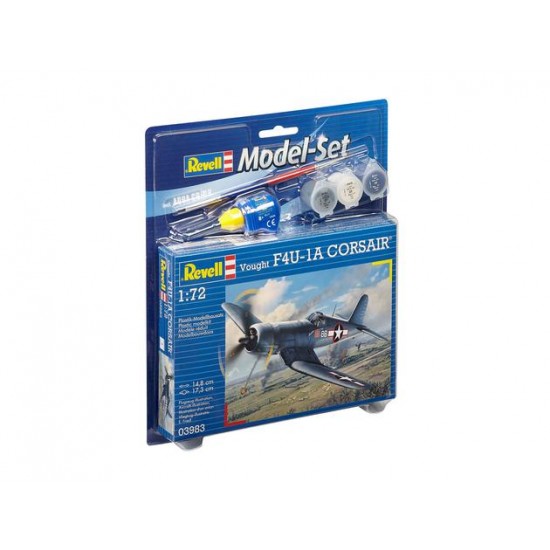 1/72 Vought F4U-1A Corsair (kit, paints, brush, glue)