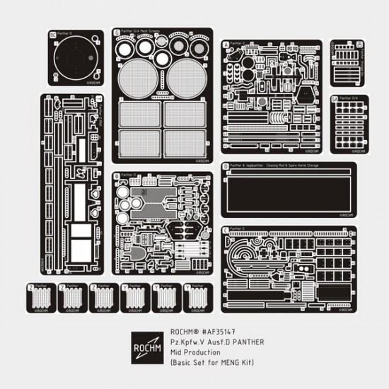 1/35 PzKpfw V Panther Ausf.D Mid Production Basic Detail Set for Meng Model