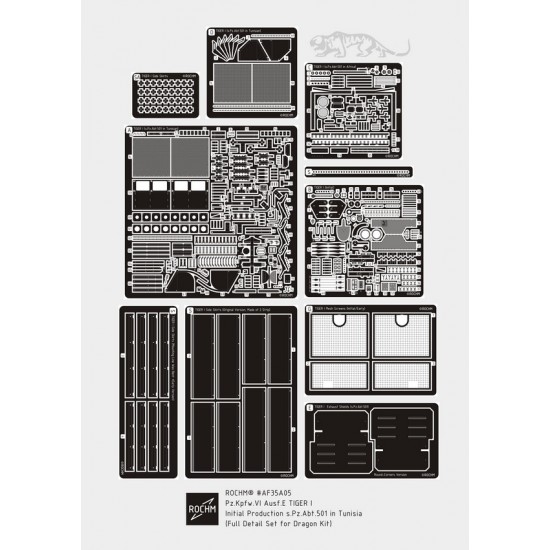 1/35 PzKpfw VI Ausf.E Tiger I Initial sPzAbt.501 in Africa Super Detail Set for Dragon