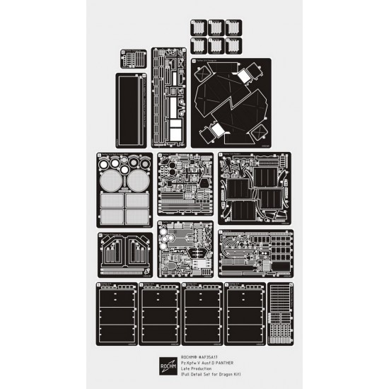 1/35 PzKpfw V Panther Ausf.D Late Production Super Detail Set for Dragon kits