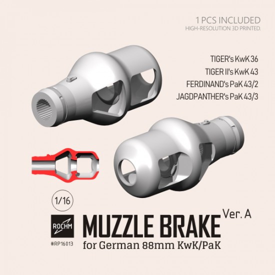 1/16 Muzzle Brake Ver. A for German 88mm KwK/PaK