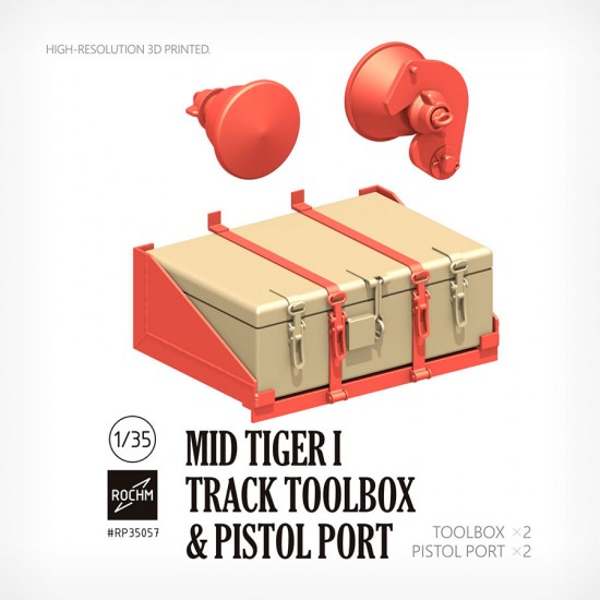 1/35 Mid Tiger I Track Toolbox and Pistol Port