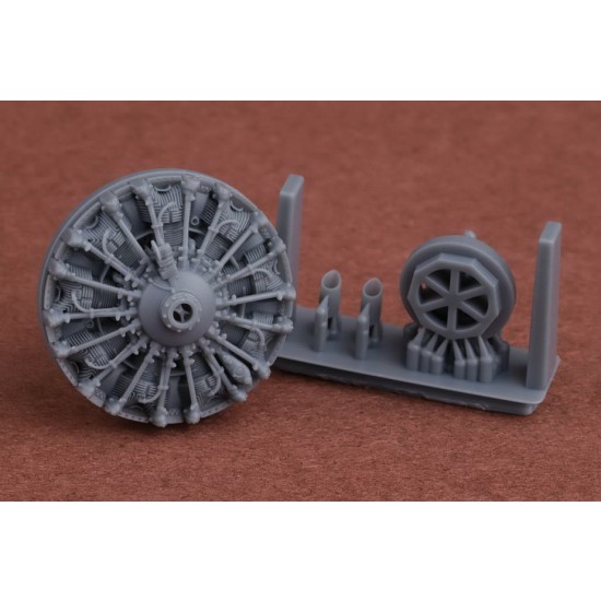 1/72 Finnish Brewster B-239 Engine and Exhaust set for Hasegawa/Hobby2000 kits