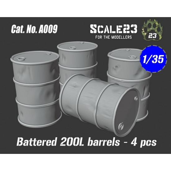 1/35 Battered Barrels 200L (4pcs)