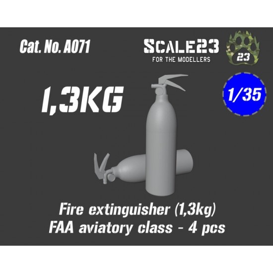 1/35 Fire Extinguisher 1.3kg FAA Aviatory Class (4pcs)