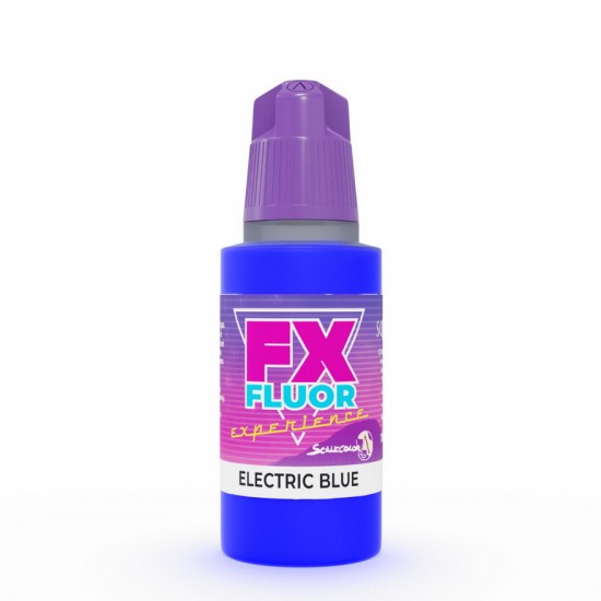 Acrylic Fluorescent Paint - Electric Blue (17ml, Matt Finish)