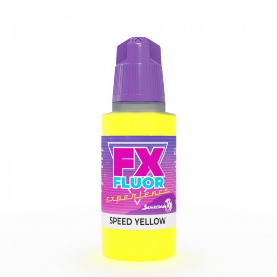 Acrylic Fluorescent Paint - Speed Yellow (17ml, Matt Finish)