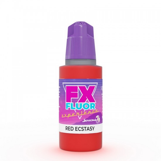 Acrylic Fluorescent Paint - Red Ecstasy (17ml, Matt Finish)