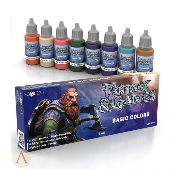 Acrylic Paints Set - Fantasy & Games Basic Colours (8x 17ml)